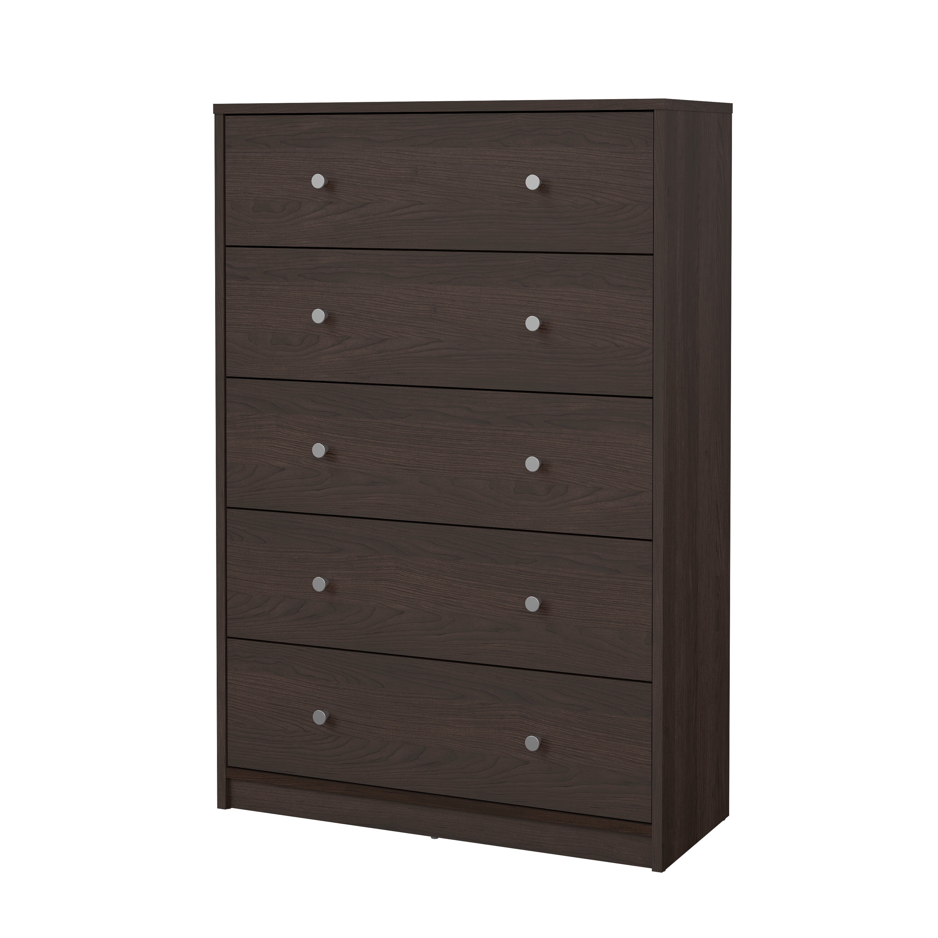 Portland Extra Deep 5-Drawer Vertical Chest in Coffee Brown