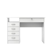 Tvilum Walden 5 Drawer Office Desk with 1 Locking Drawer for Adults, White