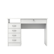 Tvilum Walden 5 Drawer Office Desk with 1 Locking Drawer for Adults, White