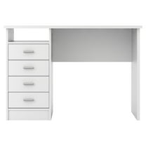 Tvilum Warner 4 Drawer Office Desk with 1 Shelf for Adults, White Finish