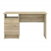 Tvilum Whitman 3 Drawer Office Desk with 1 Shelf for Adults, Oak Structure