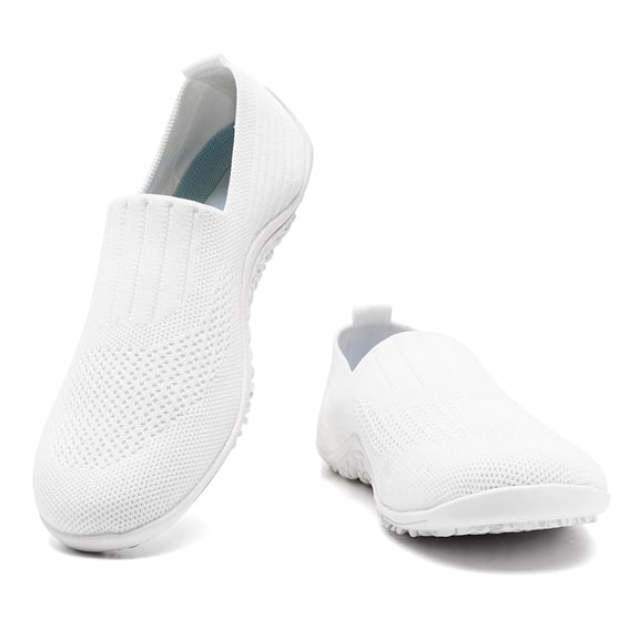 Tvtaop Knit Sock Slip-On Shoes, Lightweight Breathable Mesh Walking Sneakers, Non-Slip Comfort Work Shoes for Nurses & Casual Wear