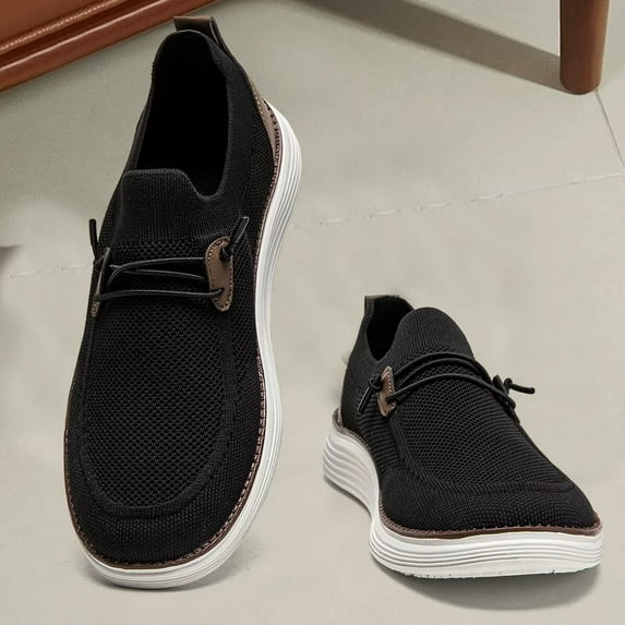 Tvtaop Men's Sports Shoes Fashionable Thick Soled Loafers Lightweight Soft Flat Shoes