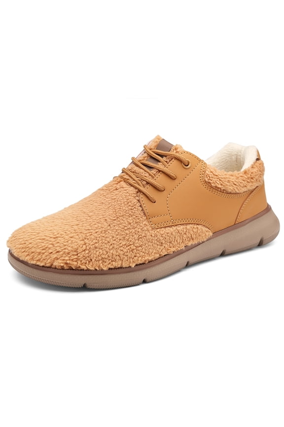 Mens Winter Snow Shoes Resistant Shoes Warm Foam Anti-Skid Sole House Shoes Outdoor Casual Lightweight Cotton Shoes
