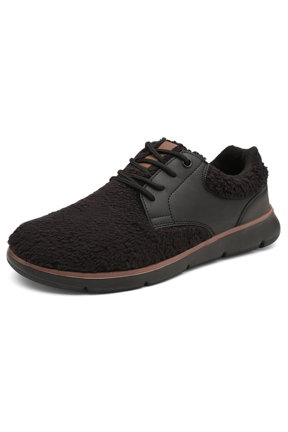 Mens Winter Snow Shoes Resistant Shoes Warm Foam Anti-Skid Sole House Shoes Outdoor Casual Lightweight Cotton Shoes