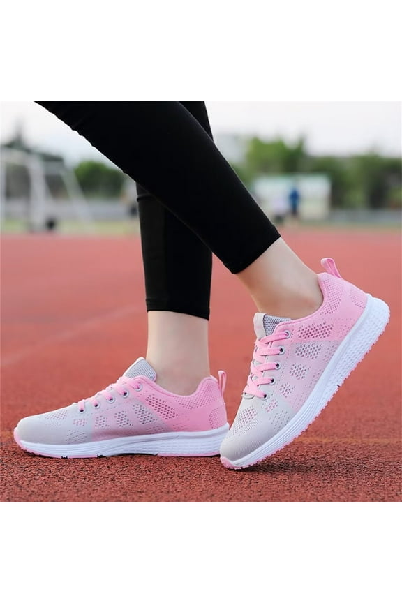 Women's Summer Lightweight and Breathable Soft Sole Sports Shoes Mesh Running Shoes