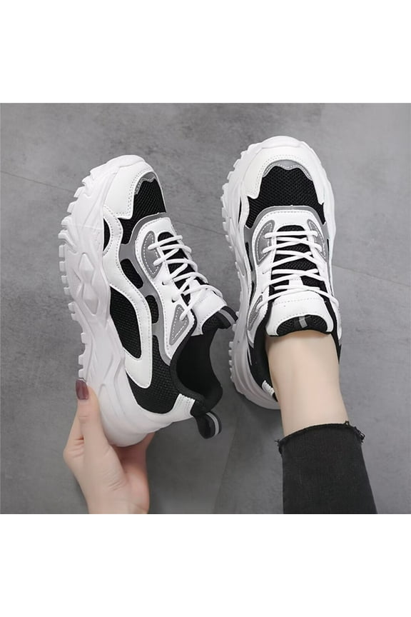 Womens Sneakers Fashion Thick Soled Comfort Casual Shoes Breathable Mesh Running Workout Shoes