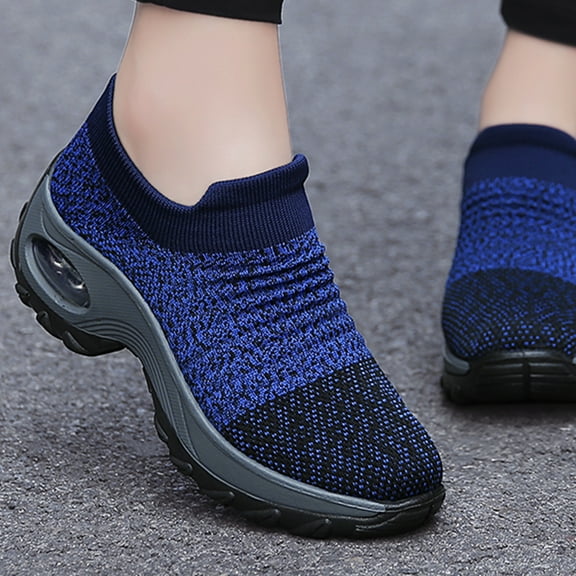 Tvtaop Womens Wedge Platform Shoes Comfortable Walking Shoes Breathable Knit Ladies Workout Sneakers Casual Sock Shoes