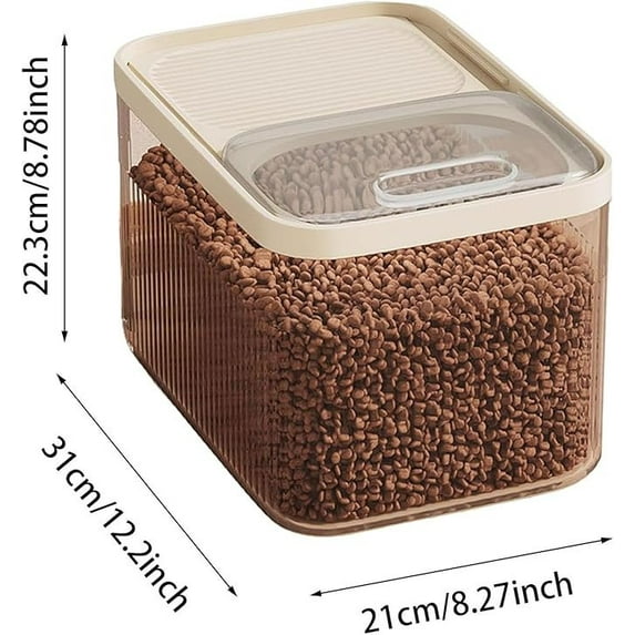 Tvtnvo Airtight Pet Food Storage Container with Built In Measuring Cup Large Capacity Dry Food Bin with Locking Seal Food Grade Plastic Dishwasher Safe for Dog and Pet Treats Clear 3.83gal