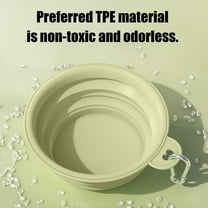 Tvtnvo Dog Bowl Portable Dog and Pet Travel Water and Food Bowl Food Grade Silicone with Carabiner Clip Easy to Clean Long Lasting Foldable for Outdoor Travel Green 5.1in