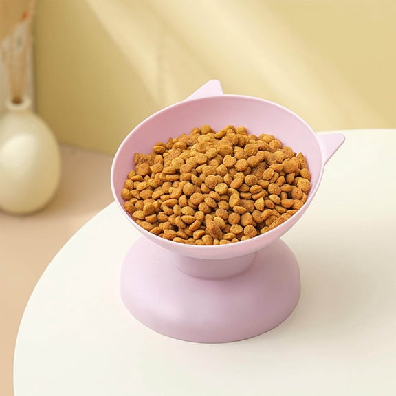 Tvtnvo Dog Bowls Pet Bowls Ergonomic Raised Pet Bowl for Cervical Support Promotes Healthy Feeding Posture Non Slip Long Lasting Plastic Easy Clean Food Water Bowl for Pets and Dogs Pink 4.7in