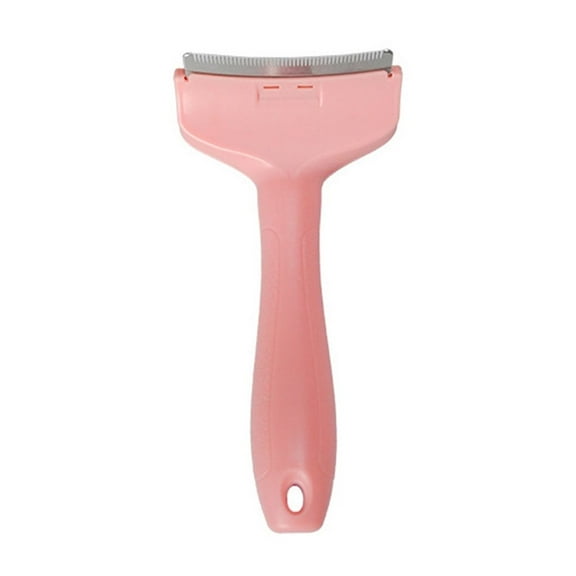 Tvtnvo Dog Brush for Shedding Deshedding Comb Pet Brush Gentle Undercoat Rake with Ergonomic Non-Slip Handle and Blade Removes Loose Hair Promotes Shinier Coat for Home and Car 5.9x2.9in Pink