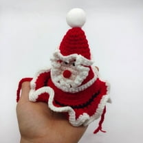 Tvtnvo Dog and Cat Christmas Hat Pet Clothes Hand Knitted Wool Santa Claus and Christmas Tree Designs Holiday Party Photo Prop Festive Pet Accessories for Family Gatherings Red