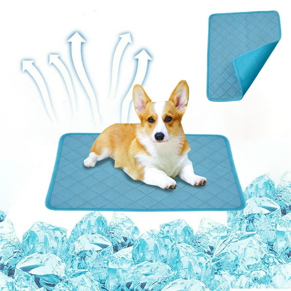 Tvtnvo Dog Cooling Mat Self Cooling No Water or Electricity Washable Portable Alternative to Puppy Pads Pee Pads for Dogs Suitable for Kittens or Puppies Under 5lb 15.7x11.8in Blue