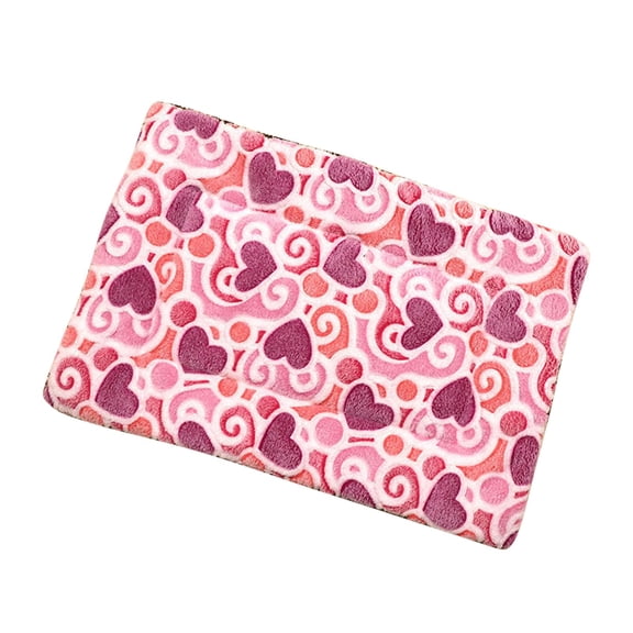 Tvtnvo Dog Mat Fall and Winter Thick Blanket Dog House Outdoor Pet House Machine Washable Plush Thermal Fleece Cozy Warm Cotton Quilt Pet Sleeping Pad for Dogs and Puppies Pink 15.7x23.6 in