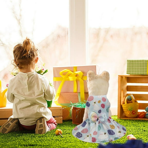 Tvtnvo Easter Pet Skirt Dog Clothes Pet Clothes Soft All Seasons Princess Style Suit Suit for Small Dogs Cute Home Wear Relaxed Relaxedable Design Fashionable and Eye Petching Blue