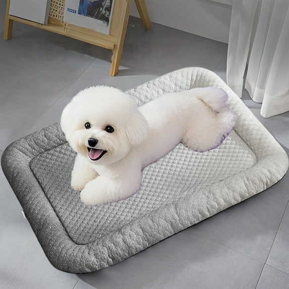 Tvtnvo Fossa Ice Pad Dog House Pet Tent High Tech Cooling Fiber Keeps Pets Cool No Water No Chill Required Machine Washable Portable Foldable for Dogs and Pets Indoor Travel Gray 9 in