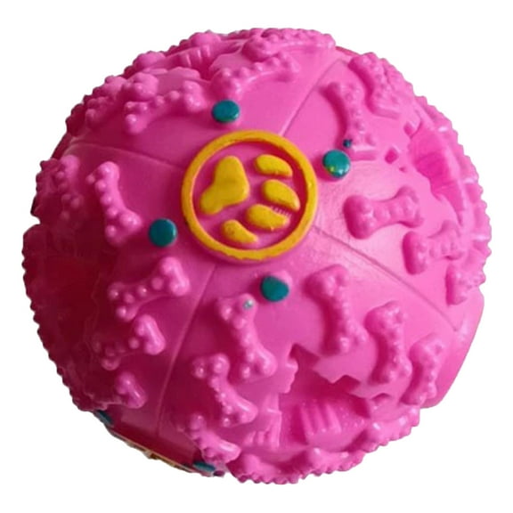 Tvtnvo Interactive Dog Treat Dispenser Toy Wobble Ball with Funny Giggle Sound Chew Puzzle for Dental Cleaning and Slow Feeding Enrichment for Independent Play and Training Pink 4.7in