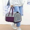 thumbnail image 1 of Tvtnvo Pet Carrier Dog Travel Bag Foldable Portable Breathable with Handheld Design Easy Storage Safe Relaxedable Space for Vet Visits Walks Weekend Trips Outdoors Purple 18.5x10.2x10.2in, 1 of 6