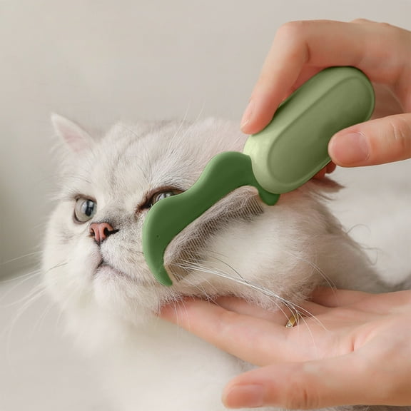 Tvtnvo Pet Hair Comb Dog Brush for Shedding Foldable Portable with Stainless Steel Teeth Gentle Flea Comb for Cats and Dogs Travel Friendly Self Cleaning Compact Grooming Tool 4.9x1.4in Green