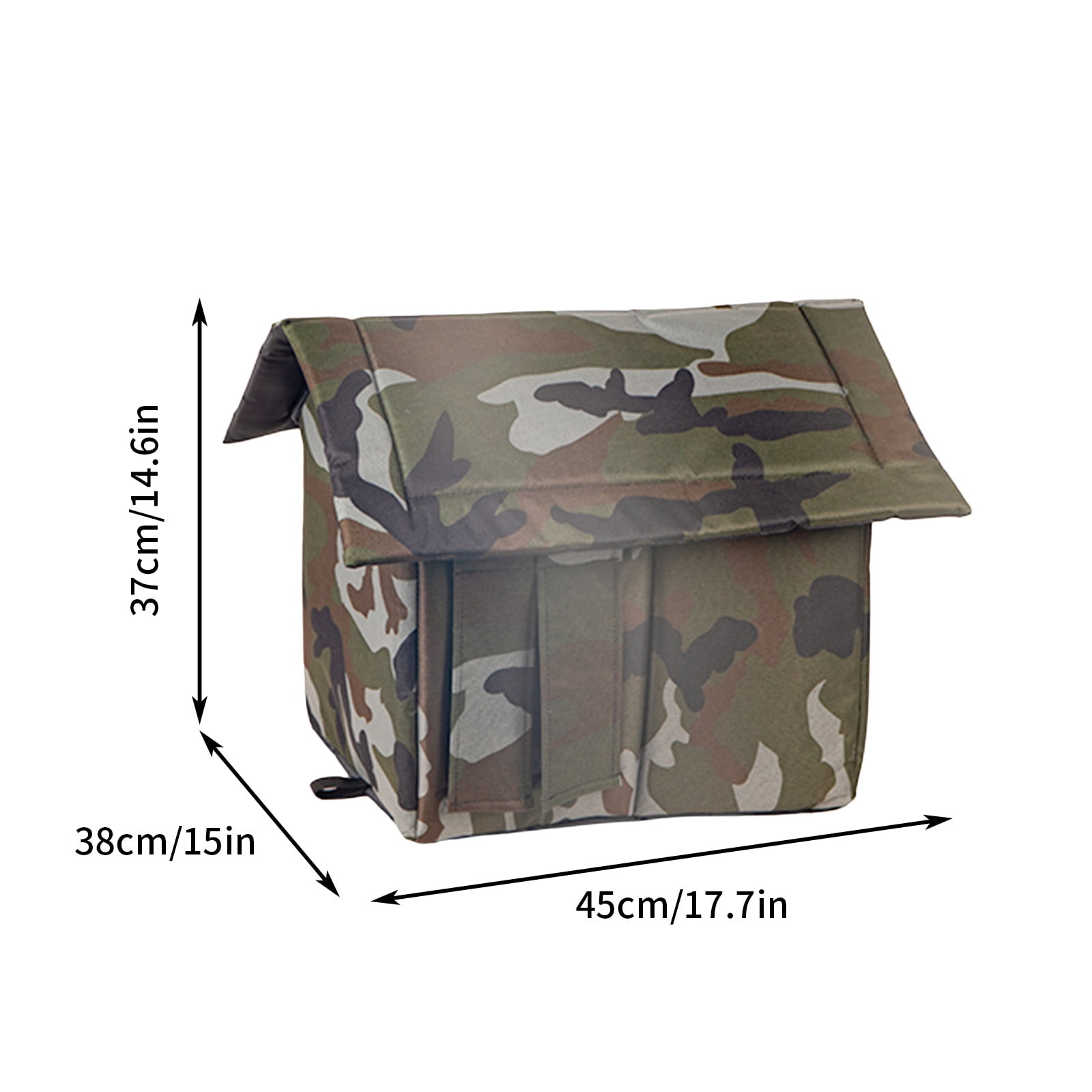 Tvtnvo Pet House Outdoor Pet House Pet Shelter Foldable Padded Insulated PVC Coated Cloth Lined with Sponge Keeps Pets Warm for Porches Garages Balconies Barns and Indoors Gray 17.7x14.9x14.6 in