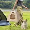thumbnail image 1 of Tvtnvo Pet Ice Cushion Cooler Dog House Outdoor Cooling Fiber Breathable Washable Portable Foldable Mat for Kennel Bed Sofa Car Seat Travel All Season Relaxed for Dogs Pets 13.8x13.8x13.8in Brown, 1 of 6