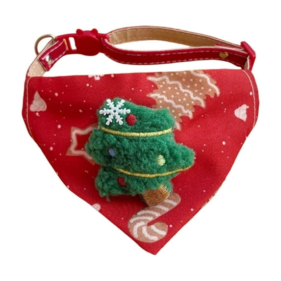 Tvtnvo Pet Scarf Collar Christmas Reindeer Dog Neck Accessory Adjustable Soft Fabric Holiday Photo Prop Festive Outfit for Pets and Dogs Relaxedable Easy to Wear Red 6.3x4.3in
