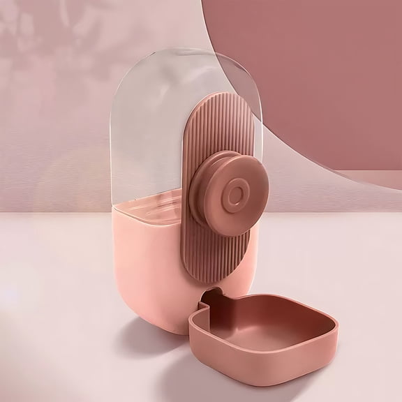 Tvtnvo Pet Water Dispenser for Cages and Pet Tent Hanging Automatic Fountain Bowl Elevated Hygienic Design Non Toxic Continuous Watering for Travel Crates and Dog Tent Pink 8.3x6.1x3.9in