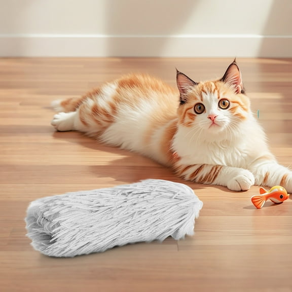 Tvtnvo Petnip Interactive Pet Toy Soft Plush Pet Pillow Stimulates Hunting Instincts Reduces Boredom Promotes Chew and Claw Friendly Teething Play for Indoor Bonding Gray 7.9x3.1in