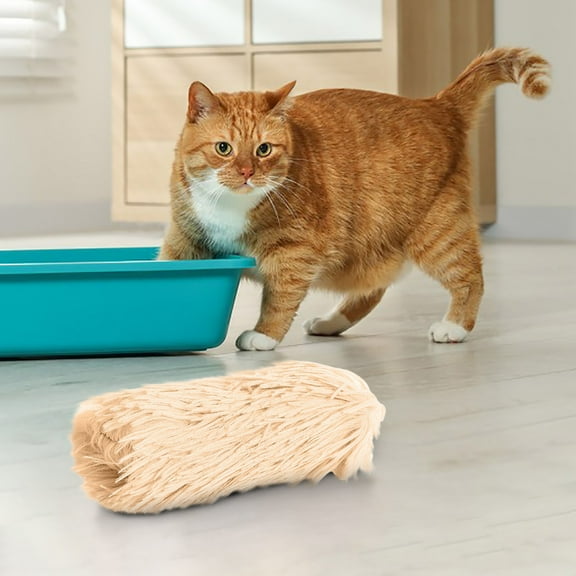 Tvtnvo Petnip Interactive Pet Toy Soft Plush Pet Pillow Stimulates Hunting Instincts Reduces Boredom Promotes Chew and Claw Friendly Teething Play for Indoor Bonding Orange 7.9x3.1in