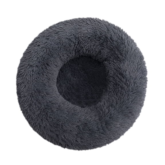 Tvtnvo Relaxedable Kennel Donut Dog Bed Dog House Dog Tent Raised Rim Neck Support Plush Filling Burrowing Cradle Anxiety Relief Water Resistant Base for Dogs and Pets Gray 15.7 in