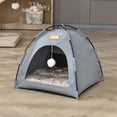 thumbnail image 1 of Tvtnvo Reversible Pet Hanging Hammock Pet Tent for Indoor Pets Soft Breathable Linen with Straps and Metal Hooks Double Sided Hanging Bed for Small Pets Pets Dogs Bunnys Ferrets 15.7x15.7x1.2in Gray, 1 of 7