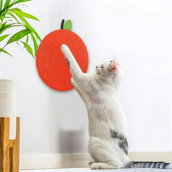 Tvtnvo Sisal Pet Scratching Mat Long Lasting Scratch Resistant Pad for Claw Care Portable Hangable Lay Flat Pet Lounger Protective Home Decor Natural Hand Wound Breathable Non Slip Orage 11.8in