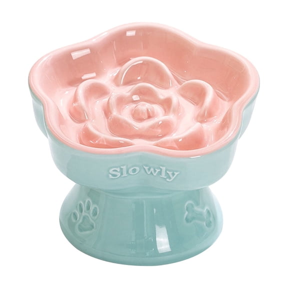 Tvtnvo Slow Feeder Pet Bowl Elevated Ceramic Anti Gulping for Pets and Small Dogs Maze Reduces Vomiting and Overeating Easy to Clean Promotes Digestive Health Blue 2.3in