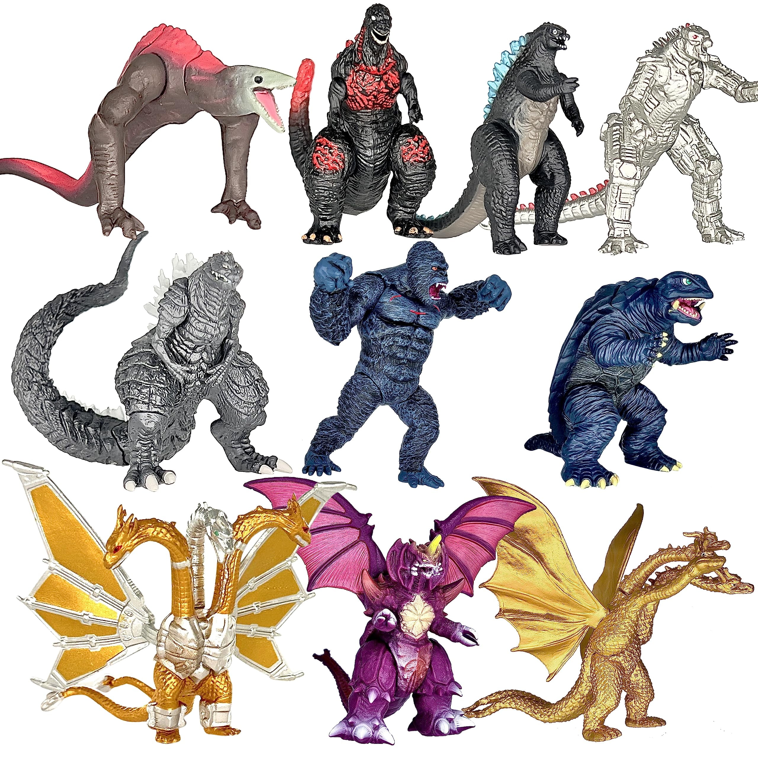 TwCare 10-Piece Godzilla vs Kong Action Figures Set, Movable