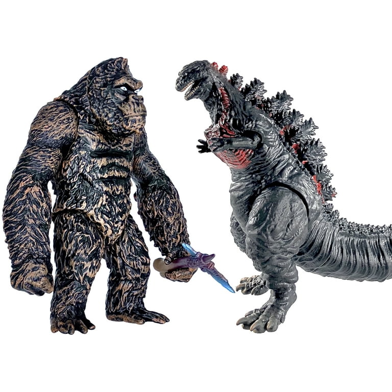 TwCare Set of 2 Legendary Shin Godzilla vs King Kong Toy Action Figures Movable Joints Movie Series Soft Vinyl Carry Bag