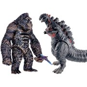 TwCare Set of 2 Legendary Shin Monster Dinosaur vs King Kong Toy Action Figures, Movable Joints Movie Series Soft Vinyl