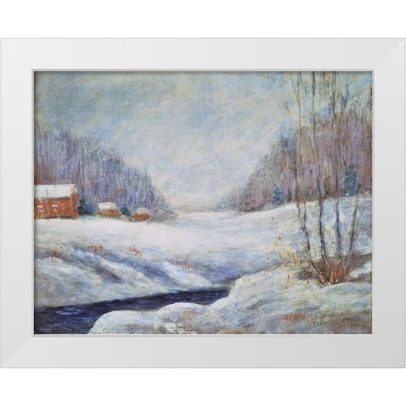 Twachtman, John Henry 18x15 White Modern Wood Framed Museum Art Print Titled - Winter Landscape