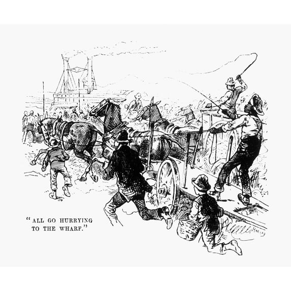 Twain Mississippi 1883. Nillustration From The First Edition Of Mark Twain'S 'Life On The Mississippi ' 1883. Print by