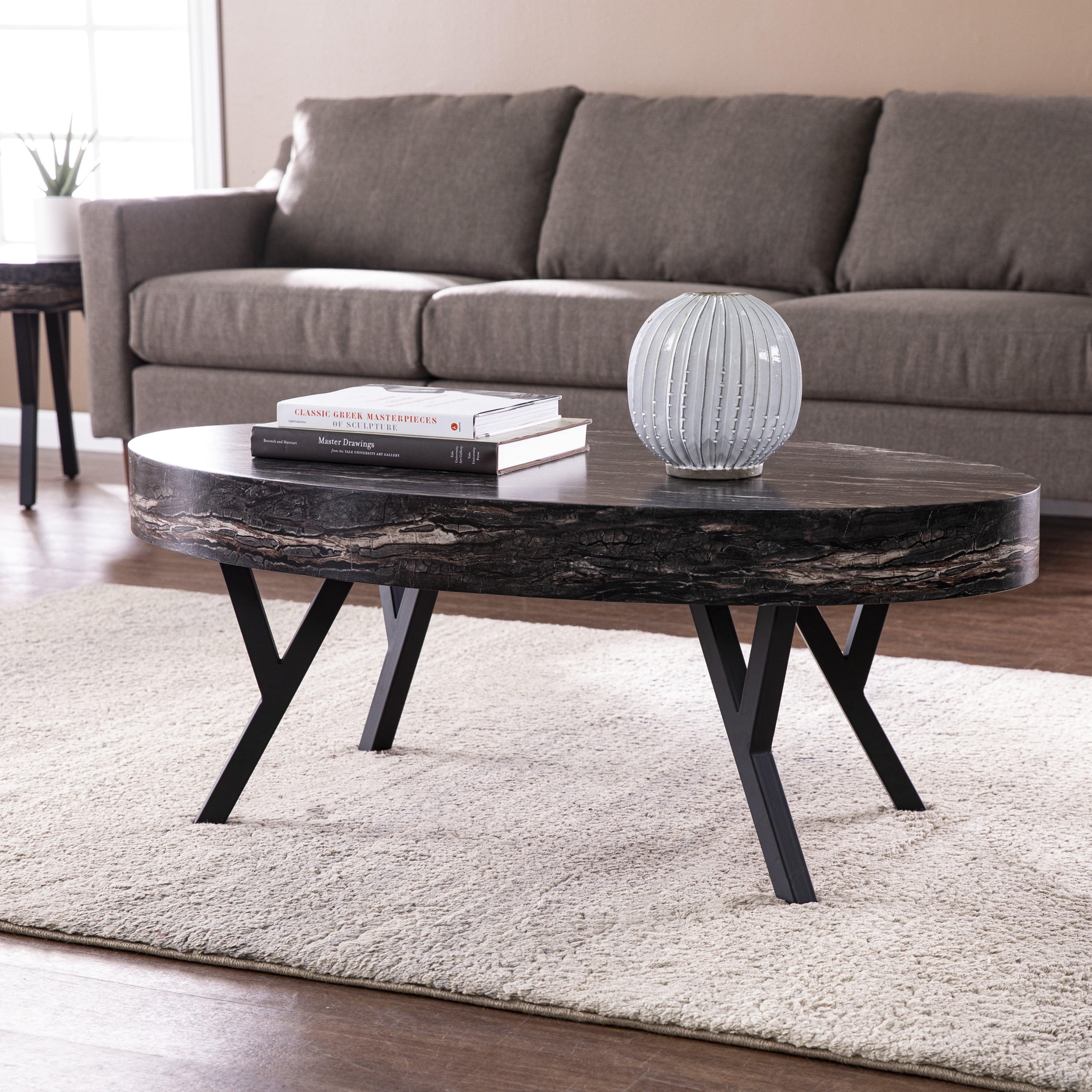 Twallow Faux Marble Cocktail Table - Walmart.com