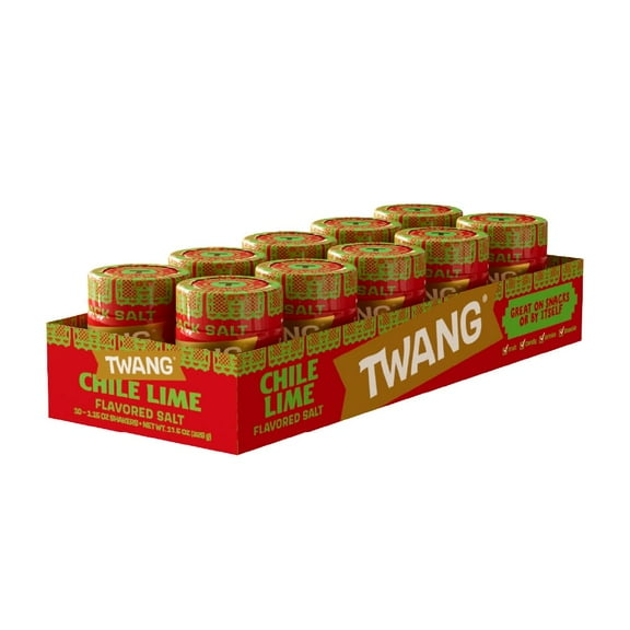 Twang Chile Lime Flavored Snack Salt, 1.5 oz, 10 Count