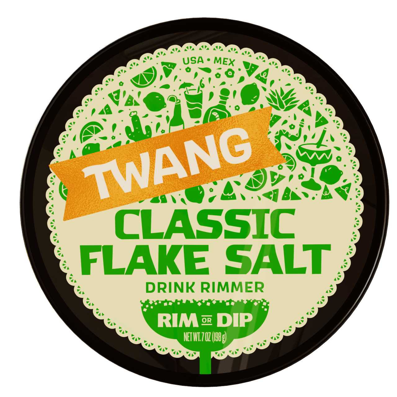 Twang Classic Flake Drink Rimming Salt, Lime Flavor, 4 oz, Cocktail ...
