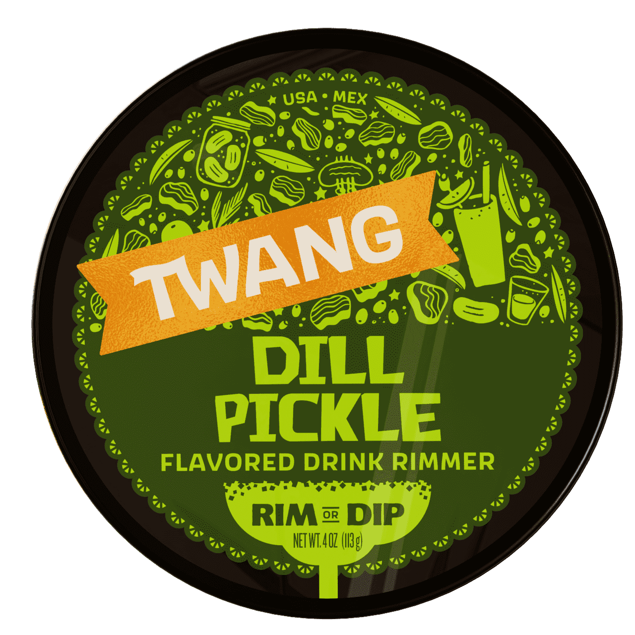 Twang Dill Pickle Flavored Drink Rimming Salt, 4 oz Tub