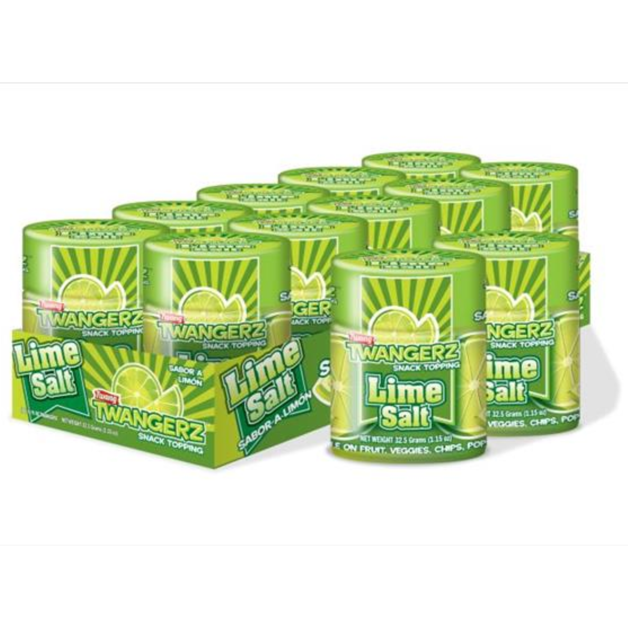 Twang Twangerz Flavorful LIME Salt Shaker 1.15 ounce per bottle, 10 COUNT Add Some Zest to Your Favorite Snacks