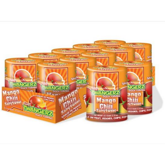 Twang Twangerz Flavorful MANGO CHILE Salt Shaker 1.15 ounce per bottle, 10 COUNT Add Some Zest to Your Favorite Snacks