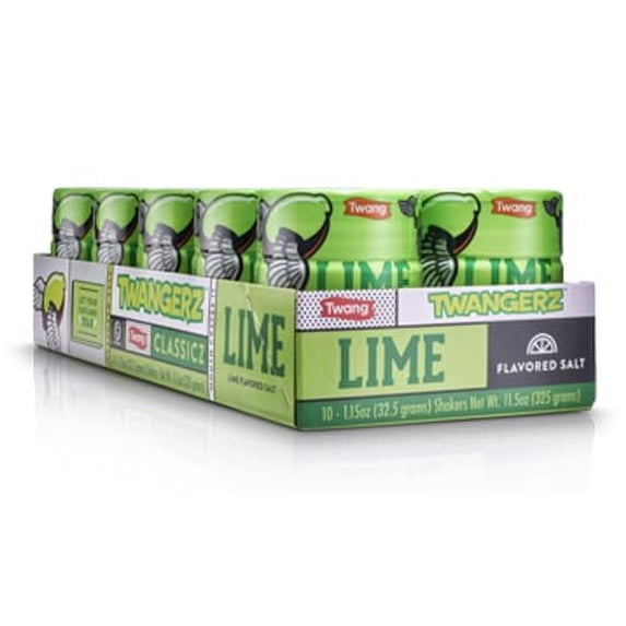 Twangerz Lime Seasoning Salt Snack Topping, 1.15-Ounce Shaker (Pack of 10)