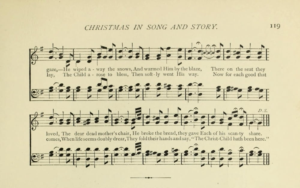 Twas Christmas Eve 2 Christmas in Song 1891 Canvas Art - (18 x 24)