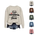 thumbnail image 1 of Twas The Nizzle Before Chrismizzle Sweatshirts for Women Long Sleeve Crewneck Funny Christmas Sweatshirt Pullover Tops, 1 of 4