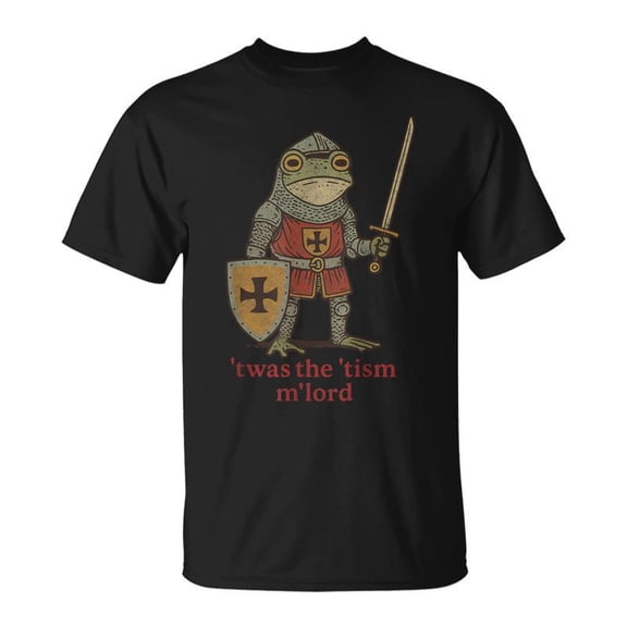 Twas The Tism Mlord Medieval Knight Frog Tsim TShirt