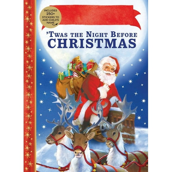 Twas the Night Before Christmas Personalized Book with Stickers (Hardcover)